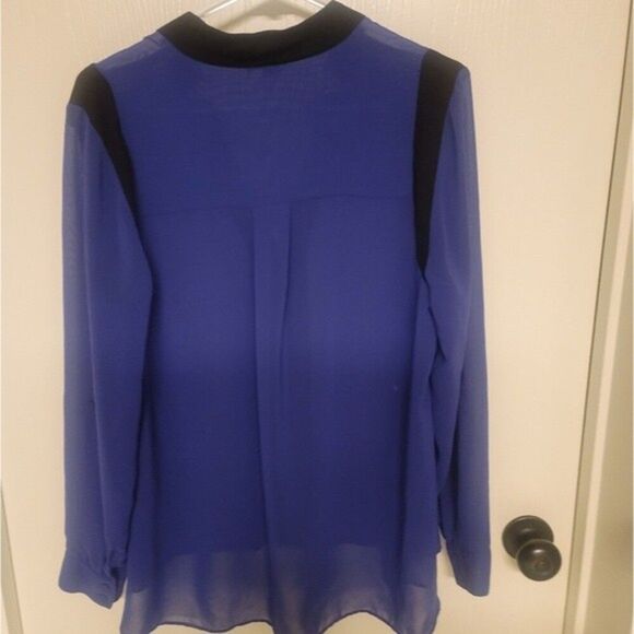 ~ Womens blue and black see through shirt - Picture 2 of 3